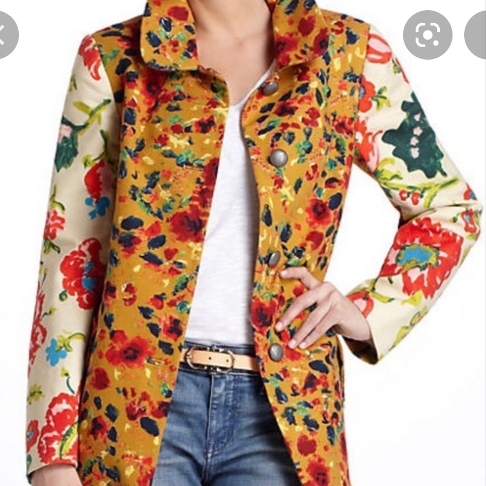 Vintage Anthropologie mixed print jacket “Leopardilly”